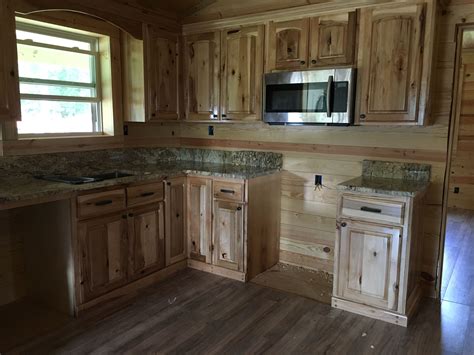 Pine Tongue And Groove Walls With Northern Hickory Cabinets All Clear