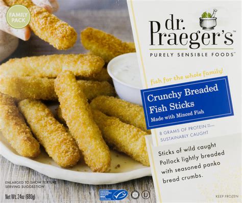 Dr Praeger S Crunchy Breaded Fish Sticks Dr Praeger S