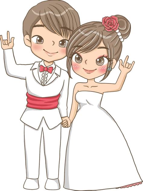 wedding couple together vector cartoon clipart 4717443 Vector Art at ...