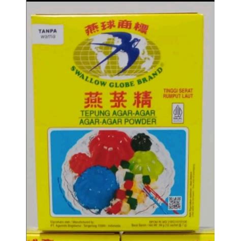 Jual Agar Agar Swallow Box Sachet Plain Warna Putih Bening