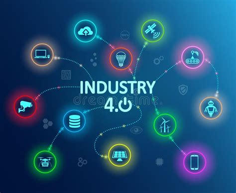 Industrie 40 Concept Infographique Usine Du Futur Automatisation De