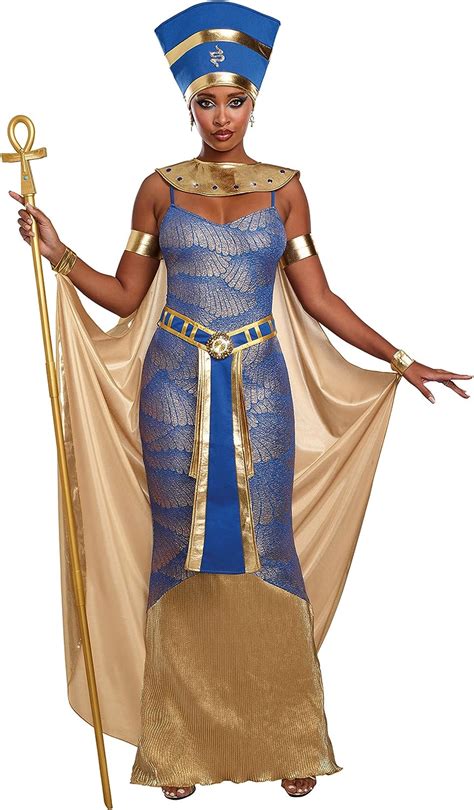 Nefertiti Egyptian Queen Goddess Woman Fancy Dress Up Halloween Adult