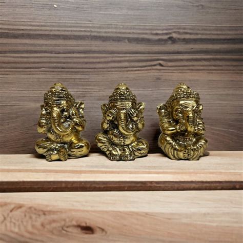 Set 3pc Bronzen Ganesha Beelden Horen Zien Zwijgen Catawiki