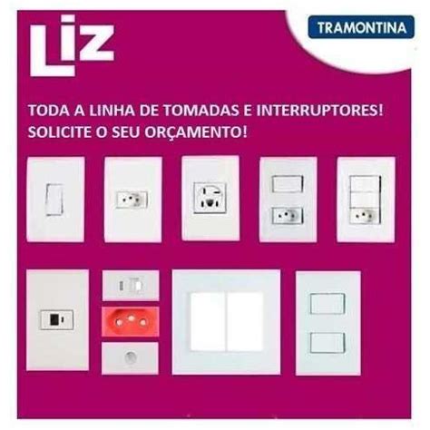 Kit Tomadas E Interruptores Linha Liz Tramontina Branco Brilhante