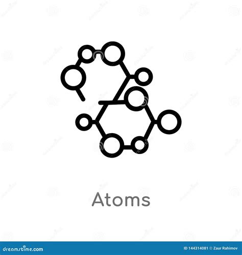 Outline Atoms Vector Icon Isolated Black Simple Line Element