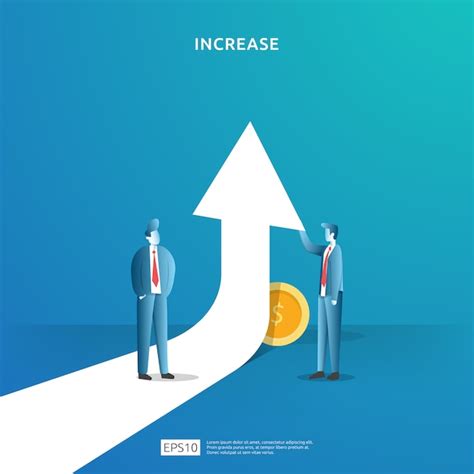 Premium Vector Income Salary Rate Increase Concept Illustration With