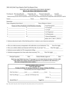 Fillable Online Ar Field Trips Regular Field Trip Consent Form