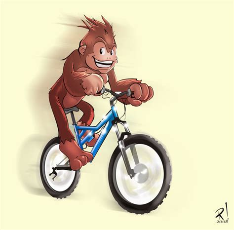 Commission: Monkey riding bike by klaatu81 on DeviantArt