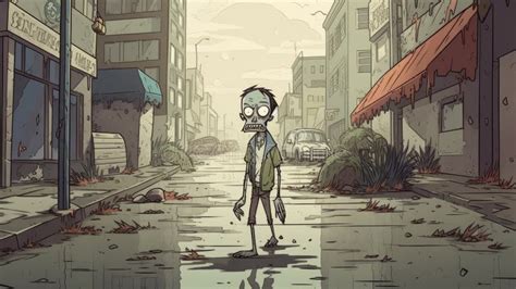 Cartoon Realism Zombie In The Street Stock Illustration Illustration Of Zombie Cartoon 275135805