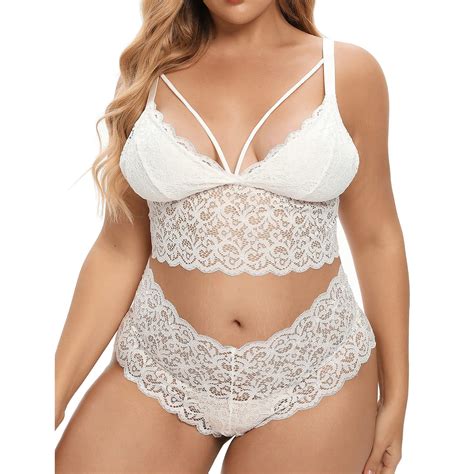 Women Embroidery Lace Collar Wireless Bra Lingerie Thong Set Underwear