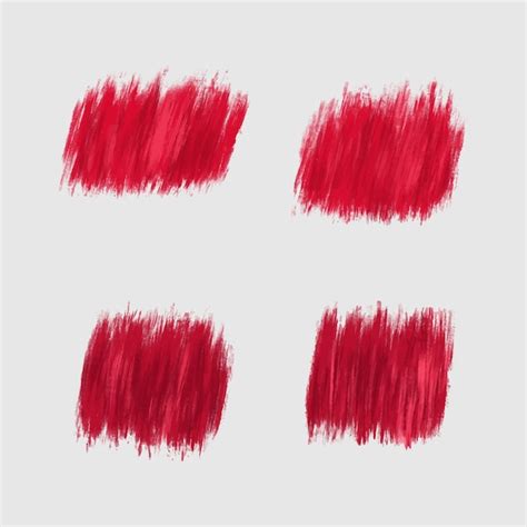 Premium Vector Abstract Red Watercolor Brush Stroke Set