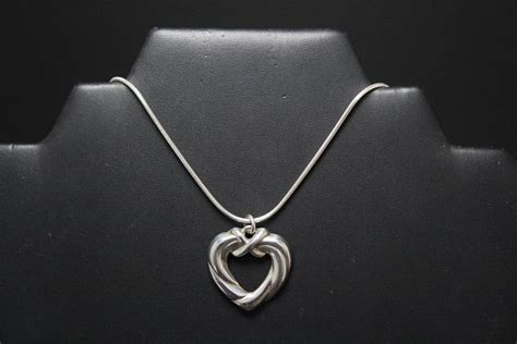 Sterling Silver Open Heart Necklace Sterling Open Heart Pendant Heart