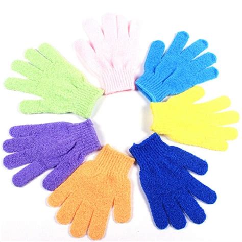 5 Finger Bath Gloves Peeling Exfoliating Mitt Glove Bath Shower Scrubs