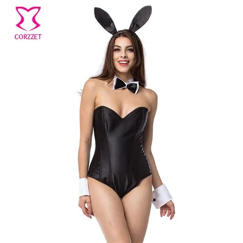 Black White Club Halloween Sexy Bunny Costume Plus Size Sexy Rabbit