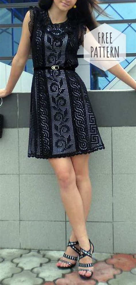 Crochet Black Dress Free Pattern