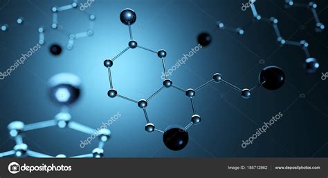 3d illustration. Model of serotonin molecule, Hormone of Happiness ...