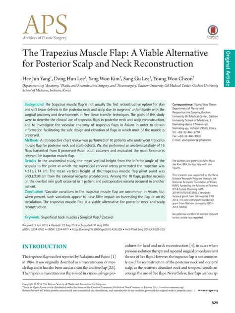 (PDF) The Trapezius Muscle Flap: A Viable Alternative for Posterior ...