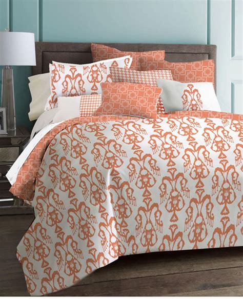 Red Coral Bedding Set Beatrice Cape May King Quilt Set 3 Piece