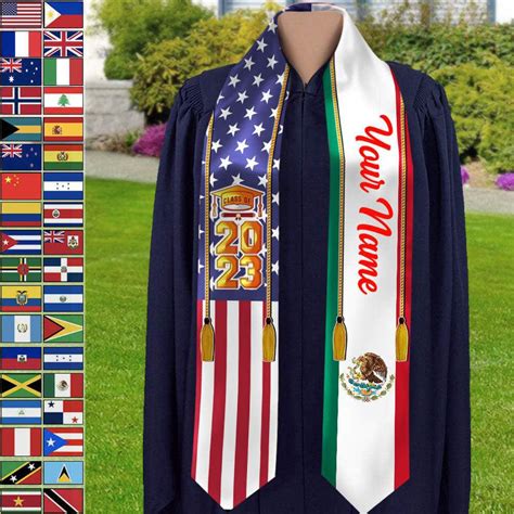 Country Flag Class Of 2023 Stoles Sash Graduation T Senior T Yecustom