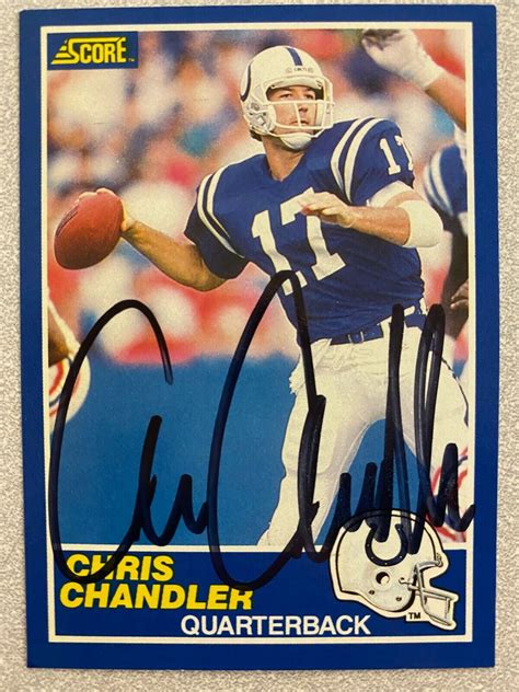 Chris Chandler Signed Indianapolis Colts Card 1989 Score Rookie Ebay