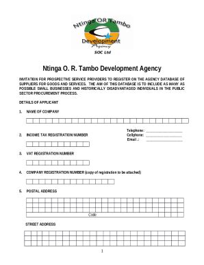 Supplier Database Registration Doc Template Pdffiller