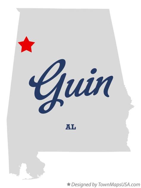 Map of Guin, AL, Alabama