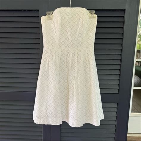 Lilly Pulitzer Dresses Lilly Pulitzer White Caitlin Lace Strapless