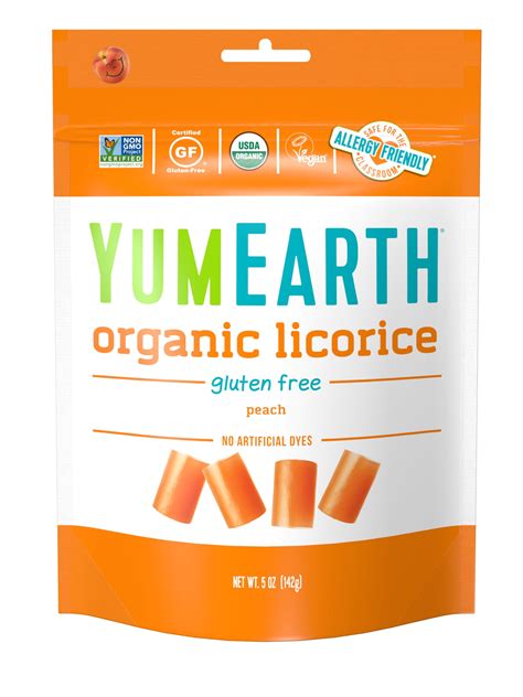 YumEarth Organic Candy - Gluten Free, Vegan & Organic Licorice, Peach, 5 oz - Walmart.com