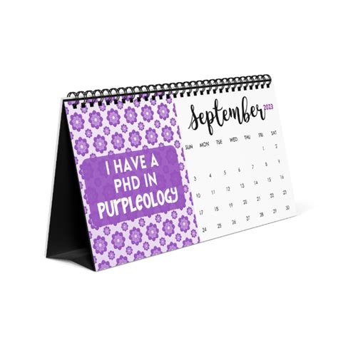 100% Purple Addict Funny Quote 2023 Desk Calendar