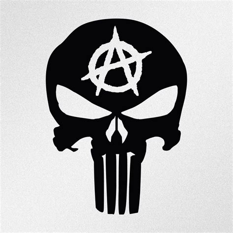 Punisher Skull Anarchy Symbol Car Body Window Bumper Vinyl Decal Sticker Punisher Skull