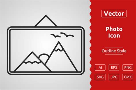 Vector Photo Outline Icon Design Graphic By Muhammad Atiq Creative