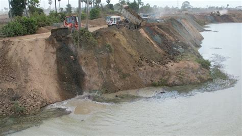 Great Project Land Filling Huge Pit By Operator Wheel Loader Clearing