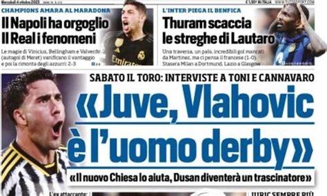 Rassegna Stampa Juve Prime Pagine Quotidiani 4 Ottobre 2023