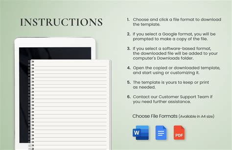 Dotted Line Notebook Template in Word, PDF, Google Docs - Download ...