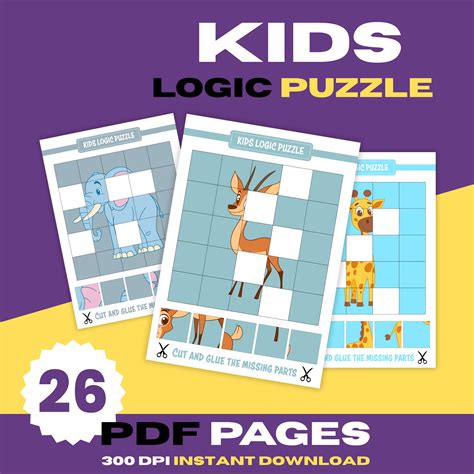 animals kids logic puzzle educational animal games fun printable