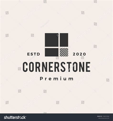 Cornerstone Hipster Vintage Logo Vector Icon Stock Vector (Royalty Free ...