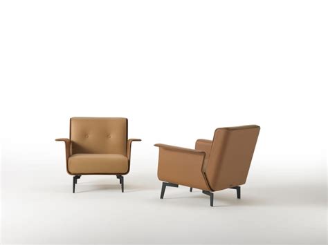 Vinci Leather Armchair With Armrests By Casa Covre Design Marina Bani