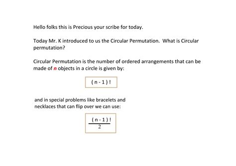 Circular Permutation Ppt