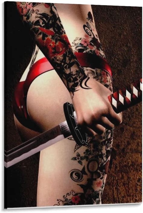 Japanese Samurai Geisha Sexy Art Posters 2 Canvas Wall