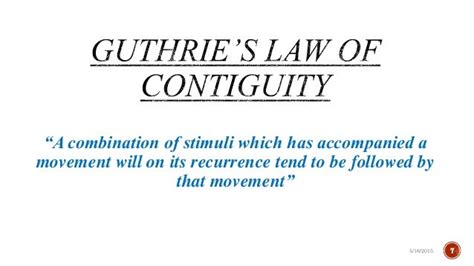 Guthrie’s Contiguous Conditioning