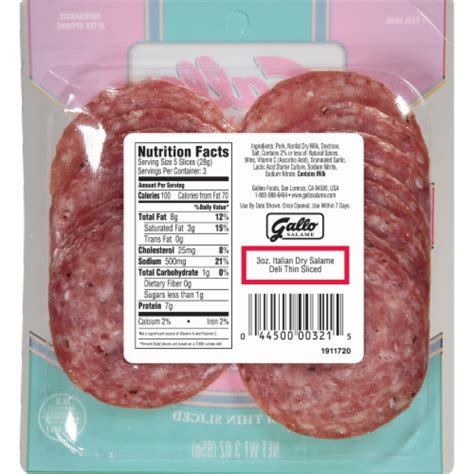 Gallo Salame Deli Thin Sliced Italian Dry Salami 3 OZ Ralphs