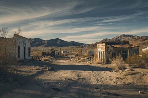 An Eerie Abandoned Building Stands Alone In The Vast And Empty Desert