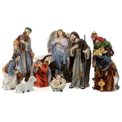 Complete Nativity Set Resin 30 Cm Hand Painted 11 Pcs Online Sales On