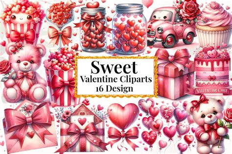 Sweet Valentine Clipart PNG Graphics Graphic by Ak Artwork · Creative Fabrica