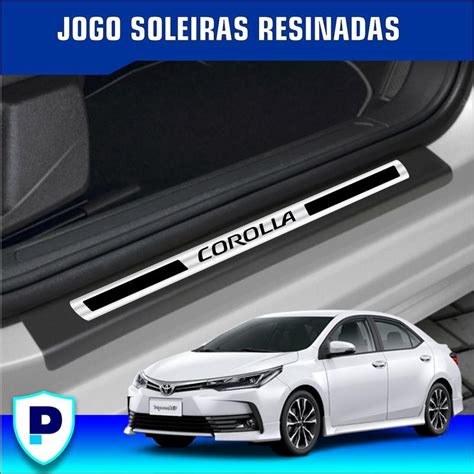 Jogo Soleira Toyota Corolla Resinada Premium Kit Pe As Proper