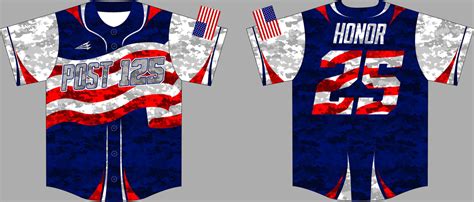 American Legion Post #125 Custom Patriotic Baseball Jerseys