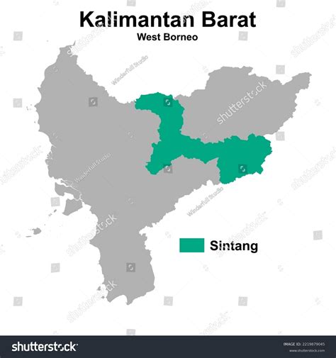 Vector Map Administrative Boundaries Sintang Regency Stock Vector ...