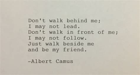 Albert Camus Quote Hand Typed Typewriter Quote Dont Walk Behind Me