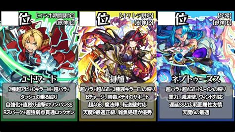 【モンスト】2023年2月版 最強キャラ ランキング Top100 オリエンタルトラベラーズ鍾馗、ハガレンコラボのキャラ達の追加で環境はどう