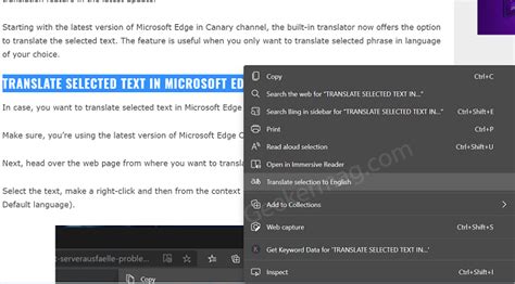 How To Translate Web Page In Microsoft Edge Using Translation Feature